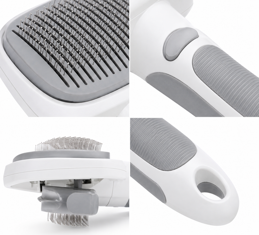 Self-Cleaning Pet Slicker Brush – Gentle Grooming Tool