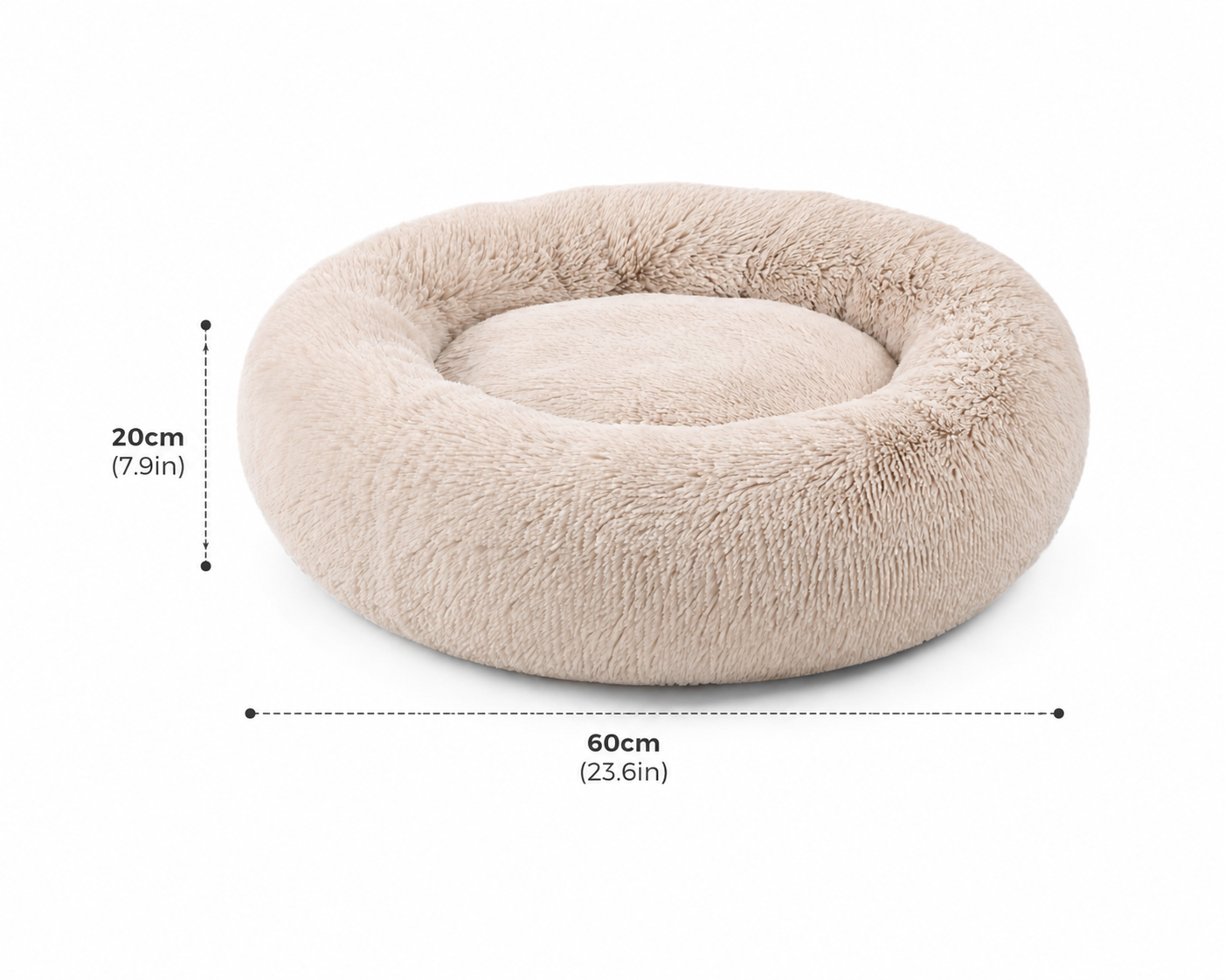 Donut Calming Pet Bed – Plush Round Nest for Cats & Dogs