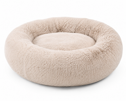 Donut Calming Pet Bed – Plush Round Nest for Cats & Dogs
