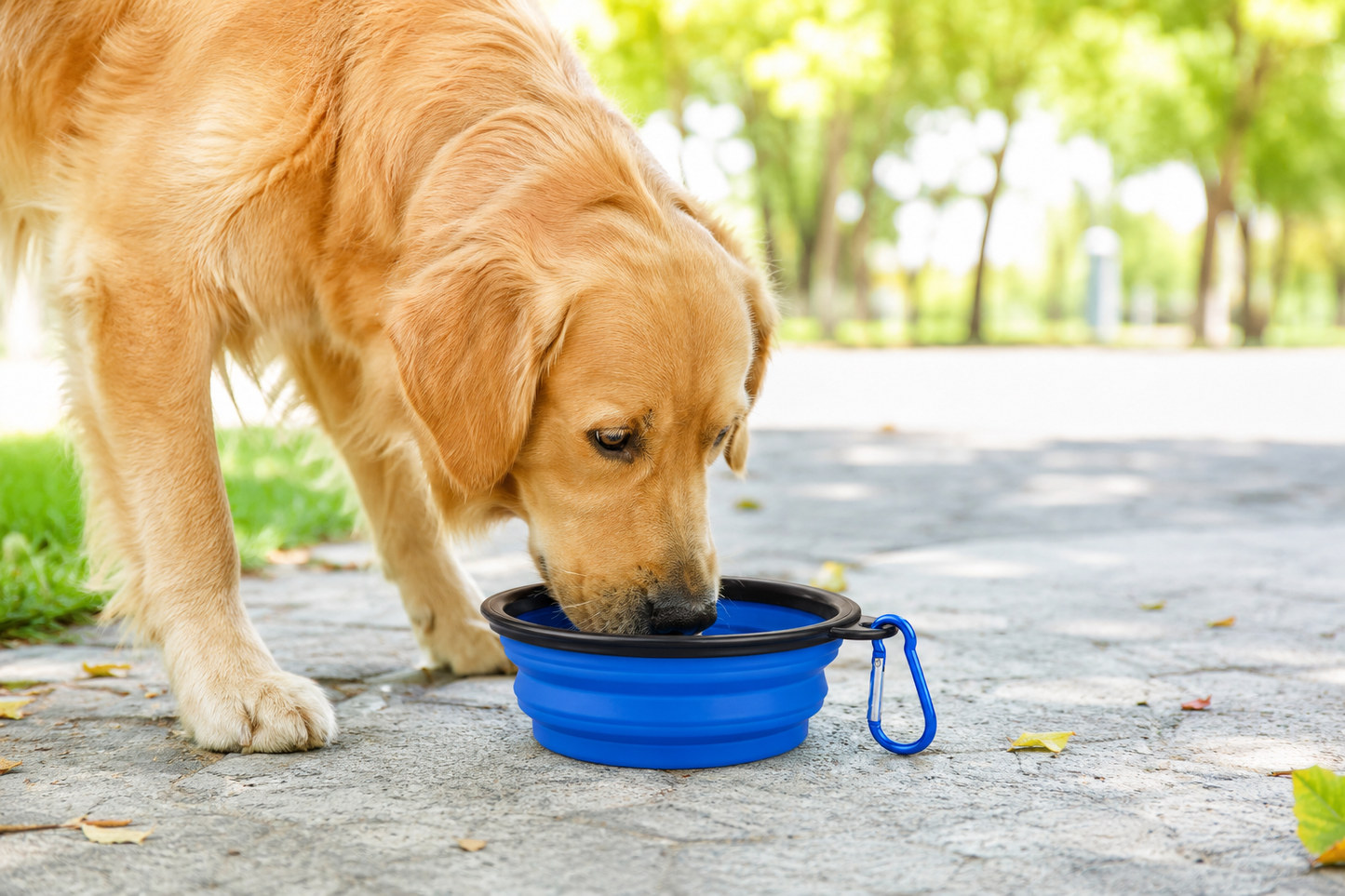 Collapsible Silicone Pet Travel Bowl with Carabiner