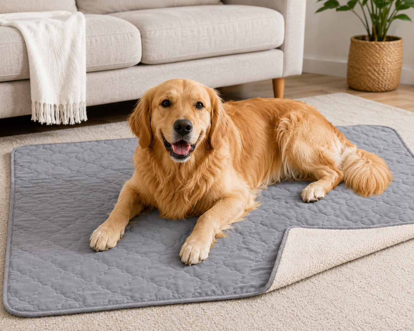 Reversible Sherpa Pet Blanket – Quilted Cozy Protector