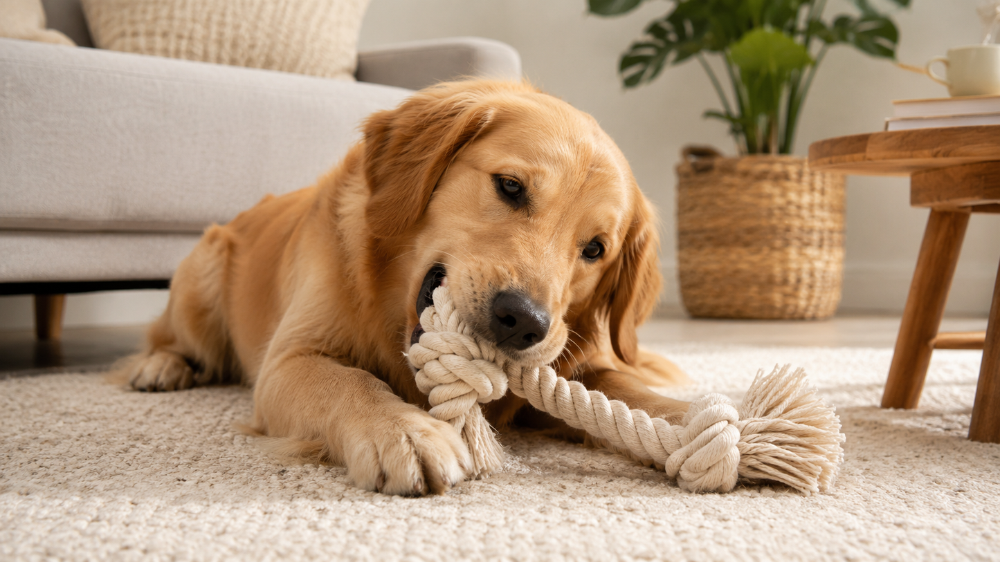 Braided Cotton Rope Dog Toy – Knotted Chew & Tug
