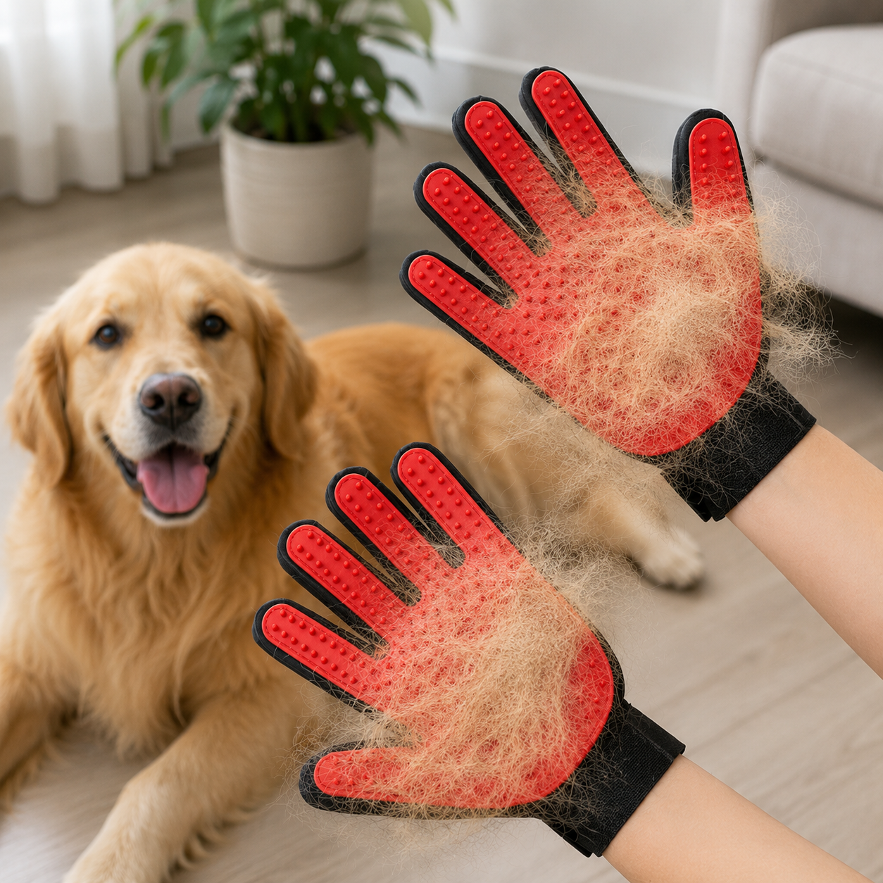 Silicone Pet Grooming Glove – Deshedding & Massage Brush