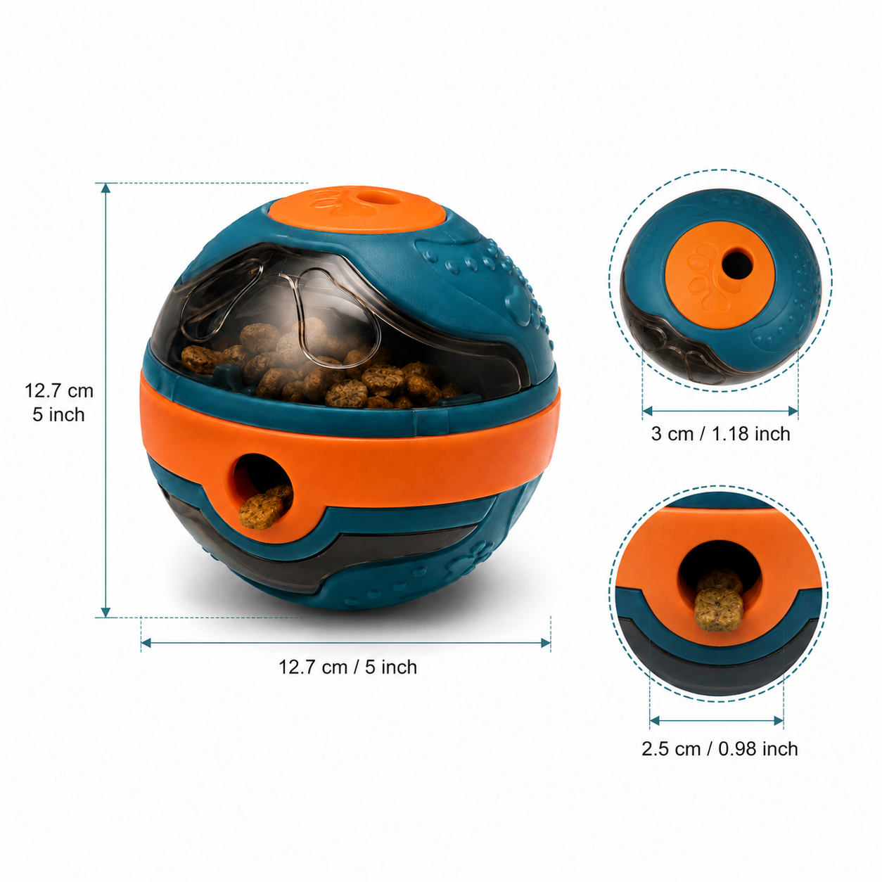Interactive Dog Treat Ball Toy – Rolling Puzzle Feeder