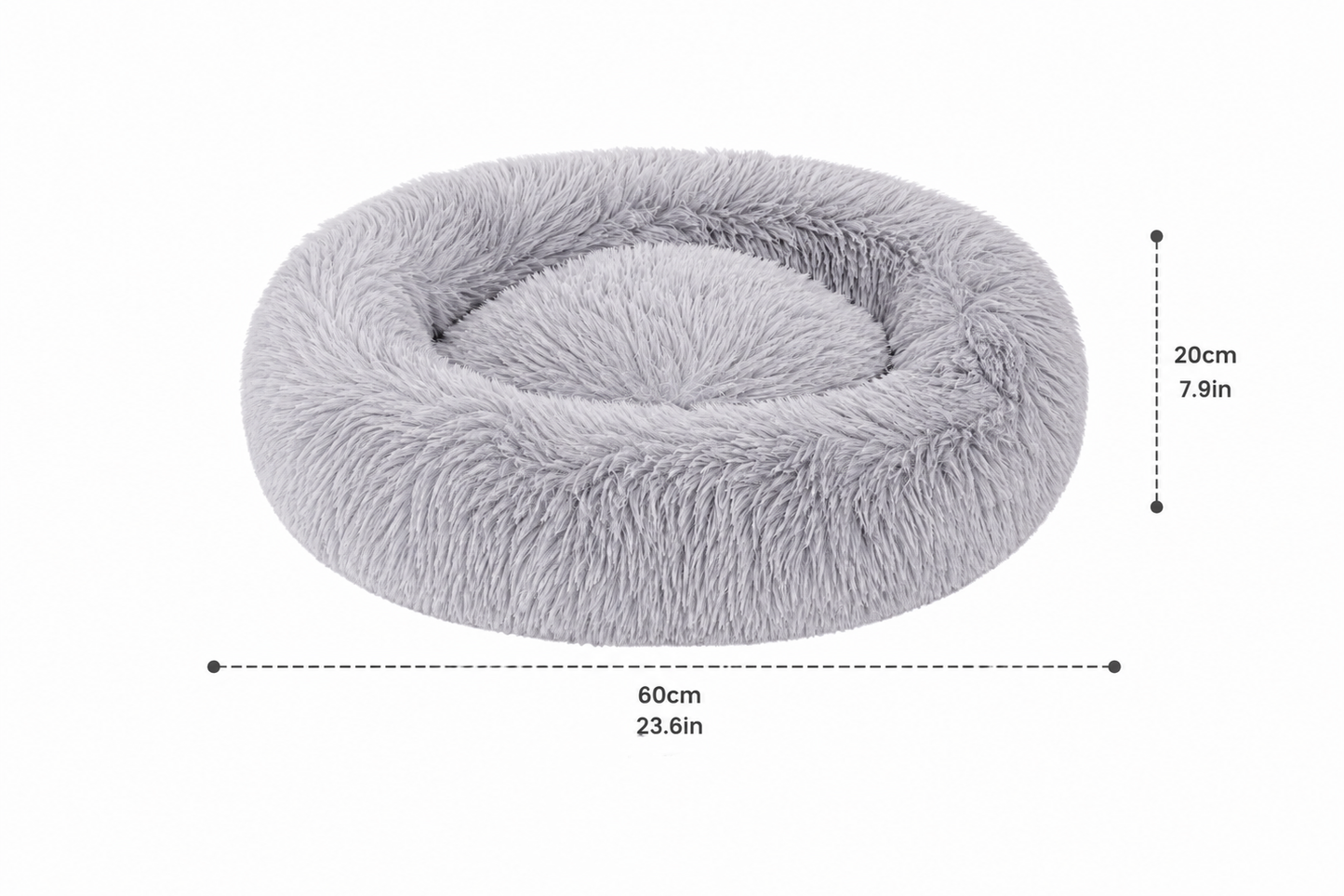Calming Donut Pet Bed – Plush Round Nest for Dogs & Cats
