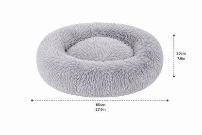 Calming Donut Pet Bed – Plush Round Nest for Dogs & Cats