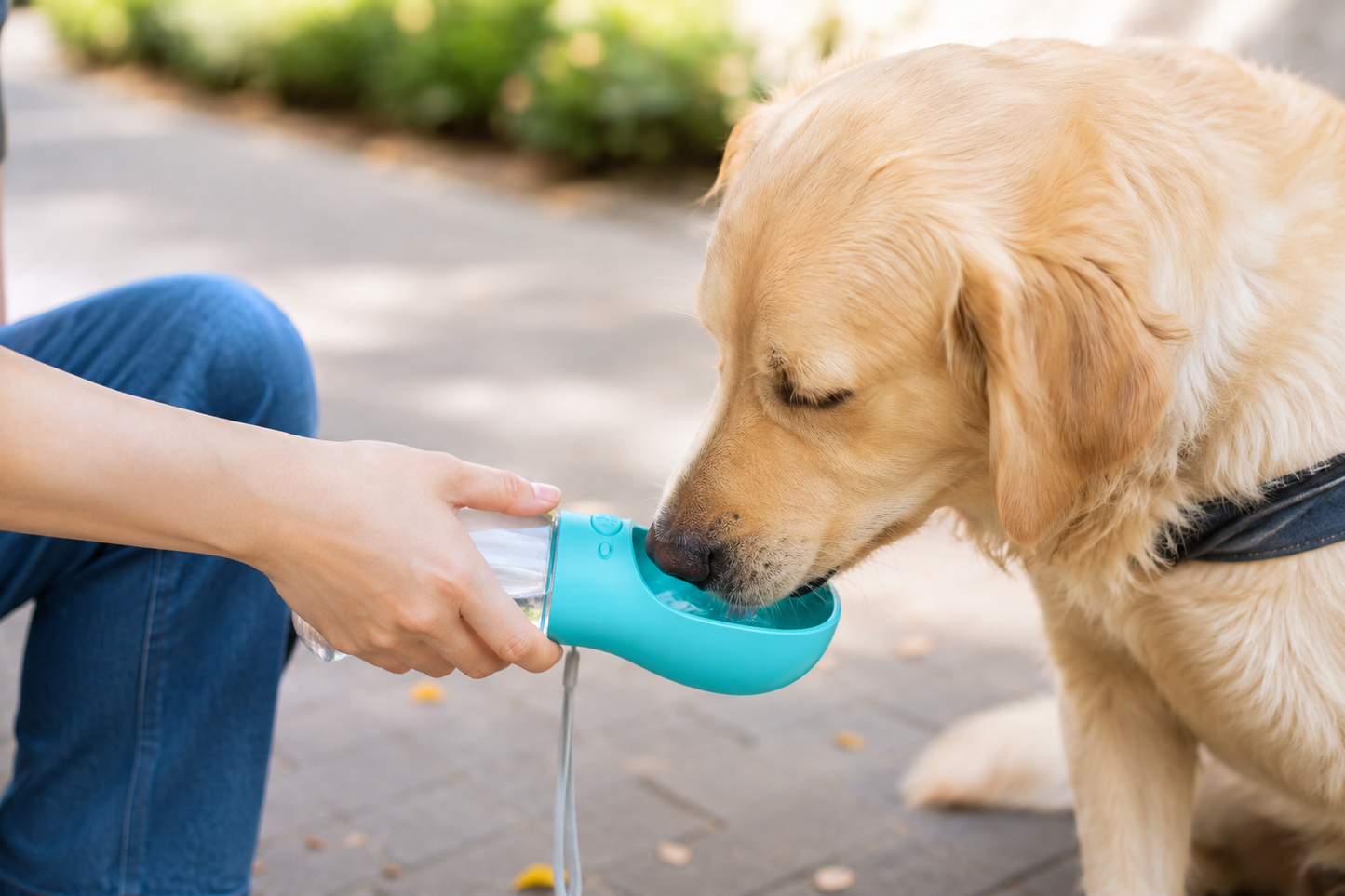 Portable Pet Water Bottle with Bowl – Leak-Resistant Travel