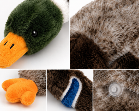 Plush Mallard Duck Dog Toy – Soft Indoor Fetch Buddy