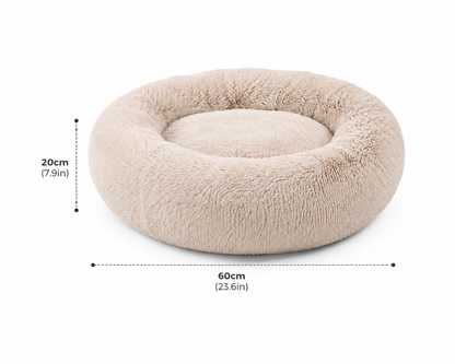 Donut Calming Pet Bed – Plush Round Nest for Cats & Dogs