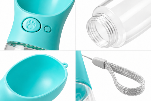 Portable Pet Water Bottle with Bowl – Leak-Resistant Travel