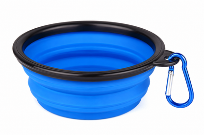 Collapsible Silicone Pet Travel Bowl with Carabiner